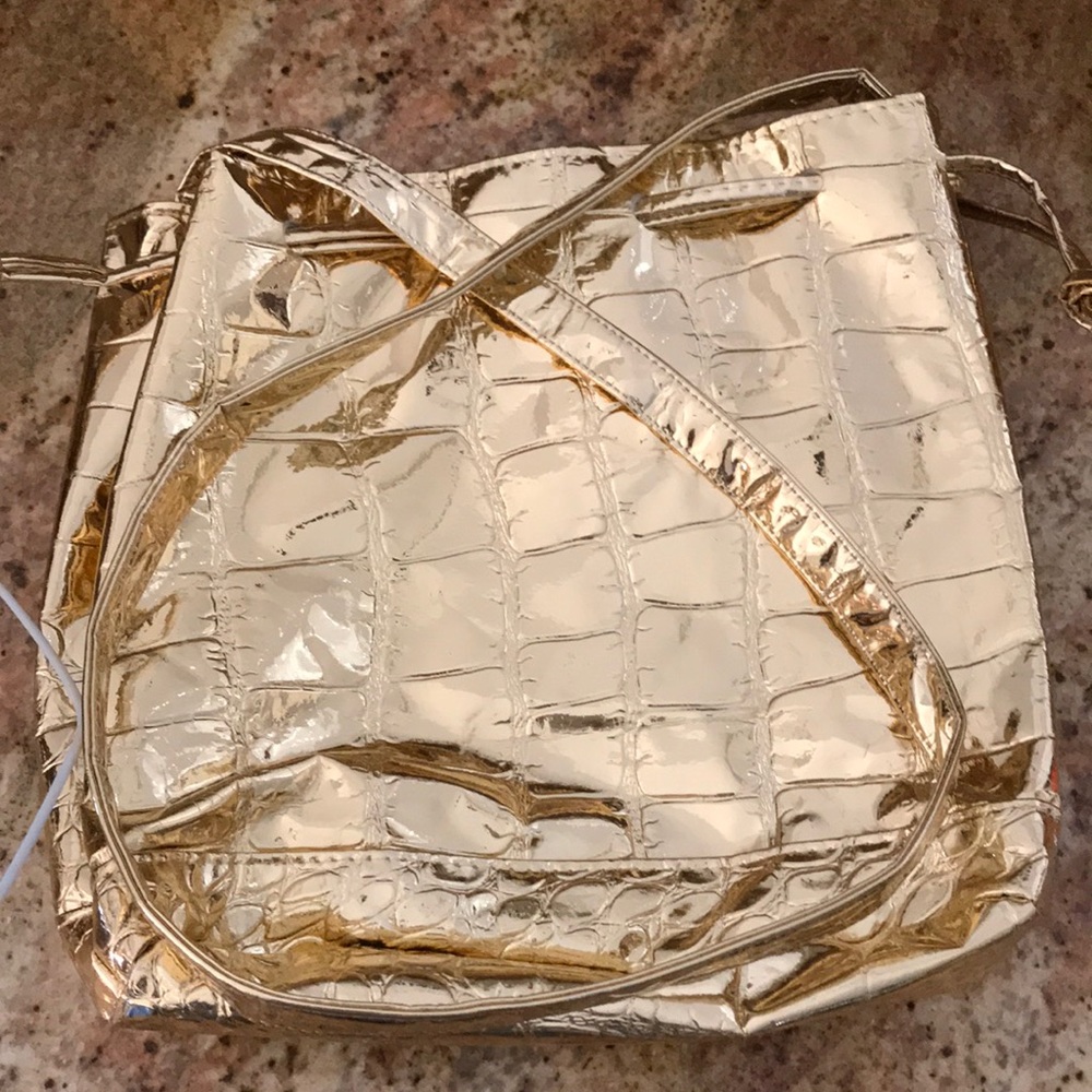 Gold Shiny Shoulder Bag